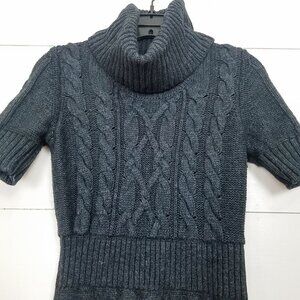 LOFT Dark Gray Cable Knit Dress